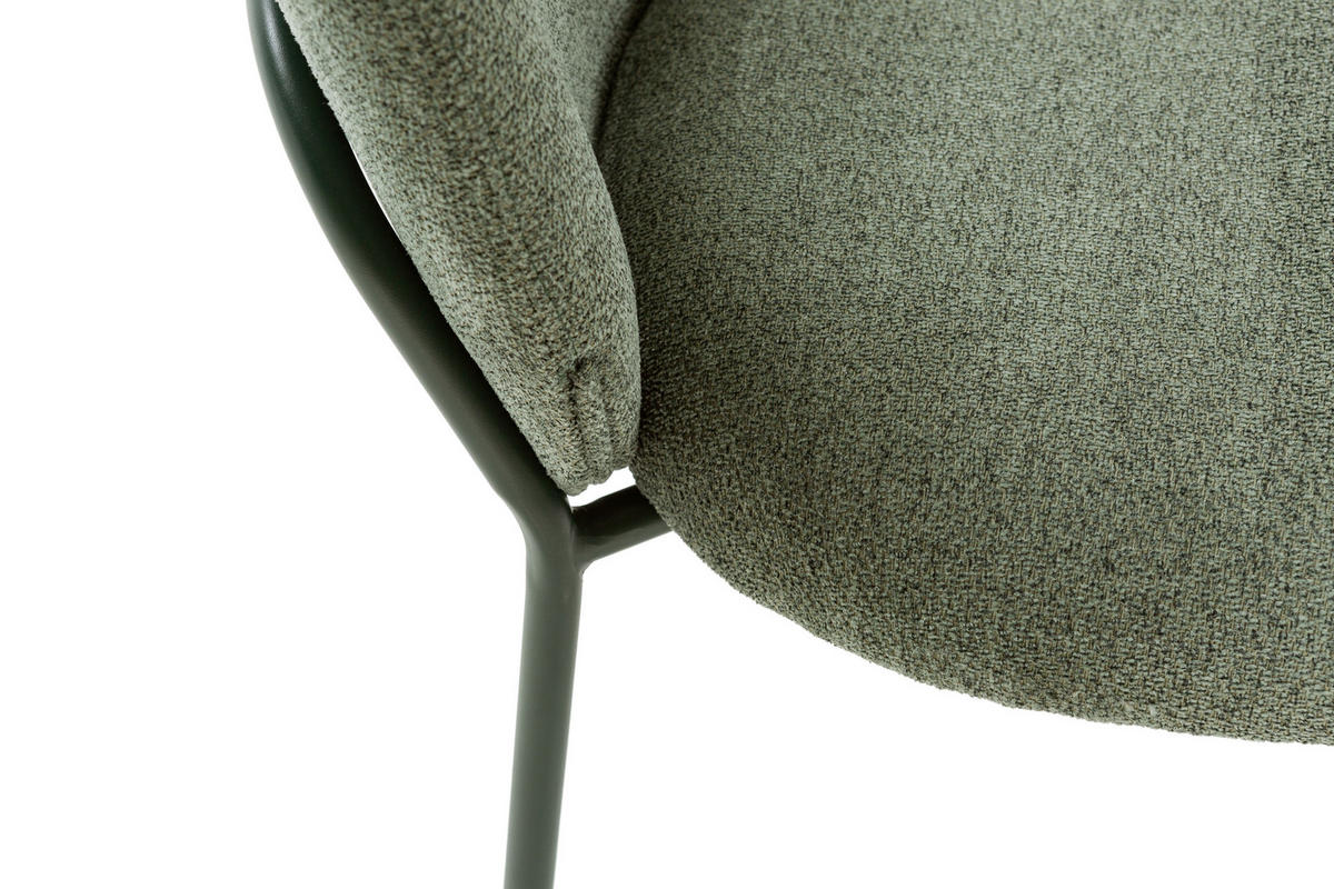 SADA 4 látkových židlí s kovovými nohami, výška 85 cm - NOA - zelená barva, textil (48/85/57.5cm) - Calicosy