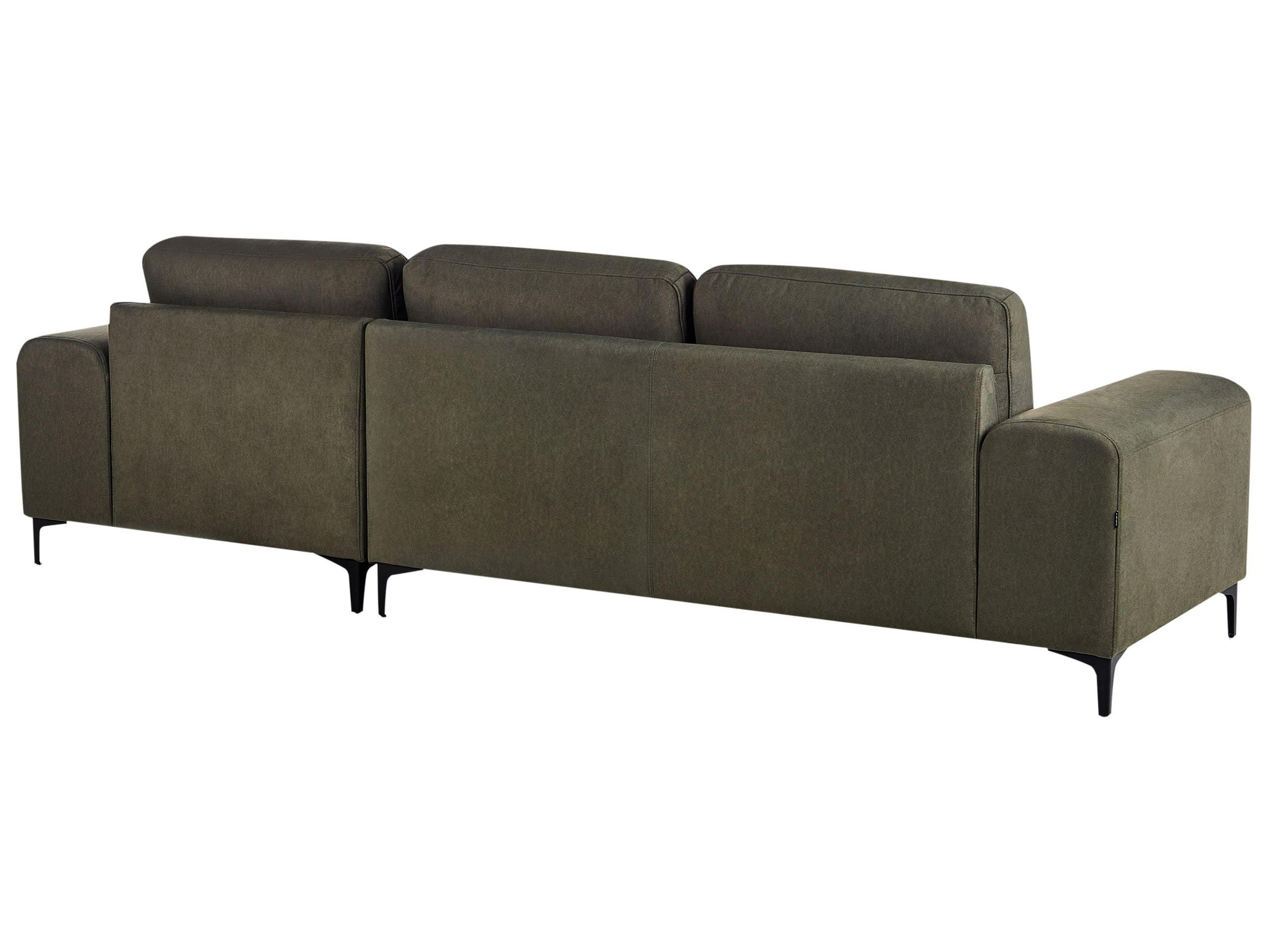 Beliani Ecksofa Grün, Schwarz 290x148 cm