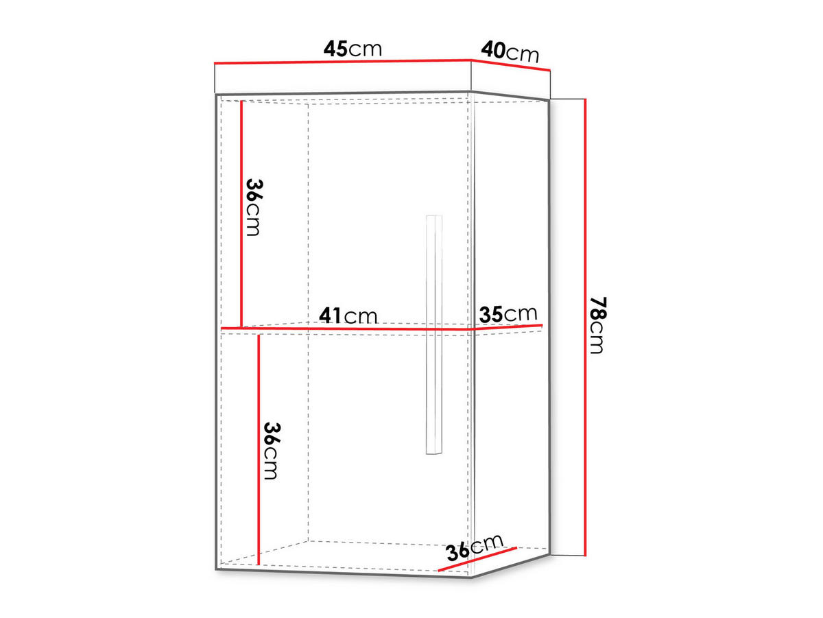 HÄNGESCHRANK Lorin LO12 L / P - Kaschmir, Holzwerkstoff (45/78/40cm) - MIRJAN24