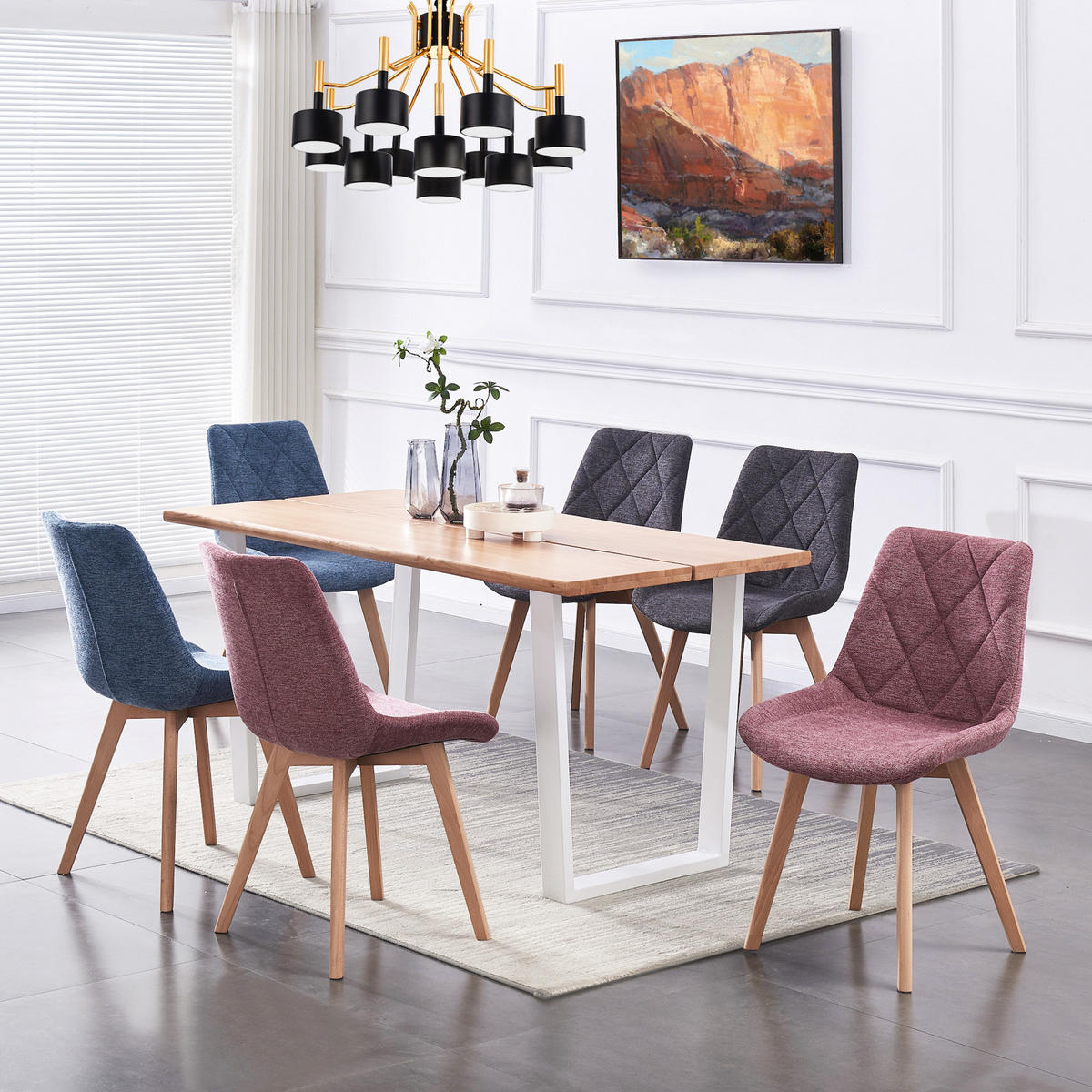 STUHL TANIA Rosa 2 Stück - Rosa, Textil (52/88/60cm) - B&D Home