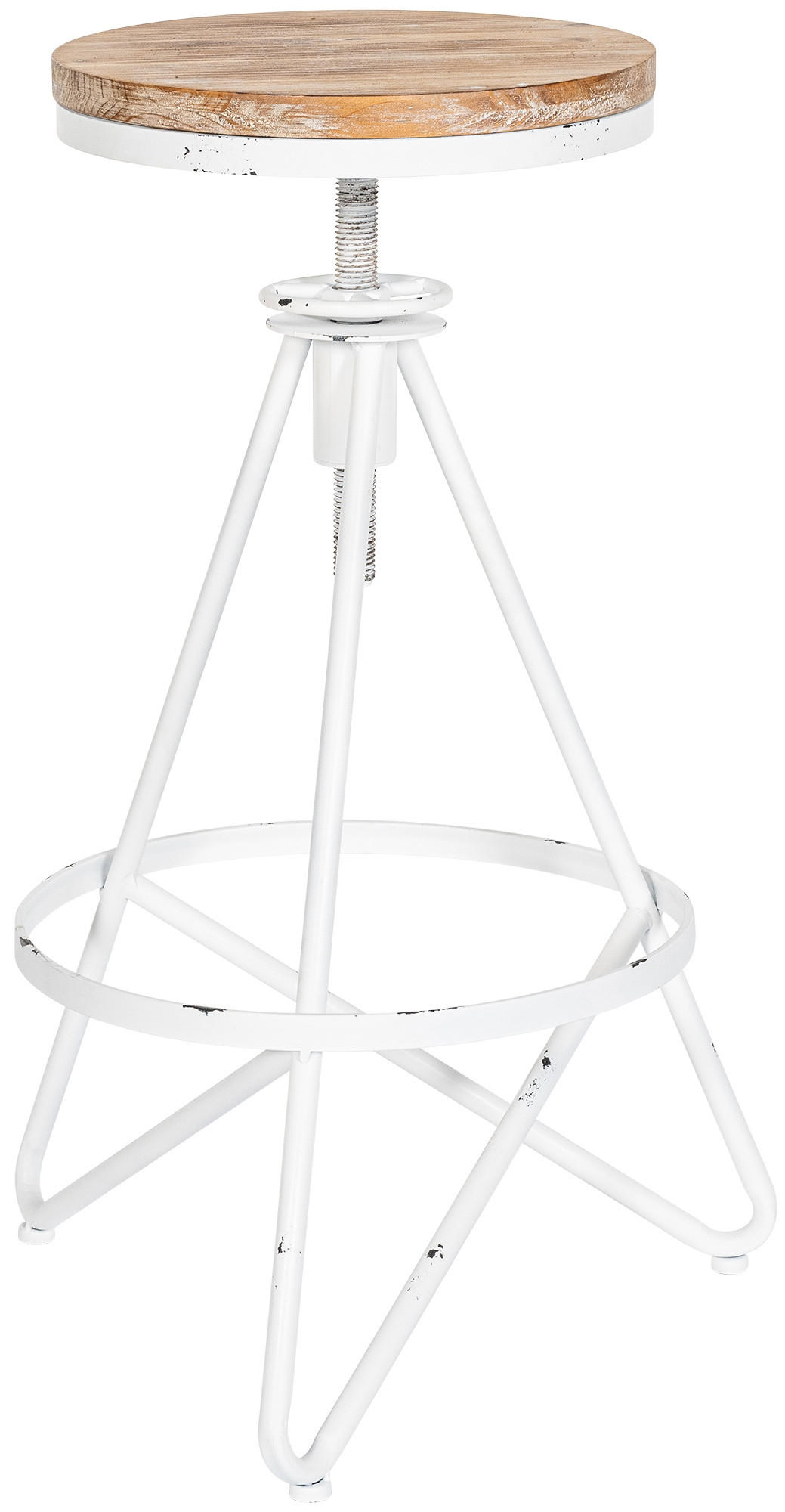 BARHOCKER Metall antik weiß - Weiß, Metall (44/67/44cm) - CLP