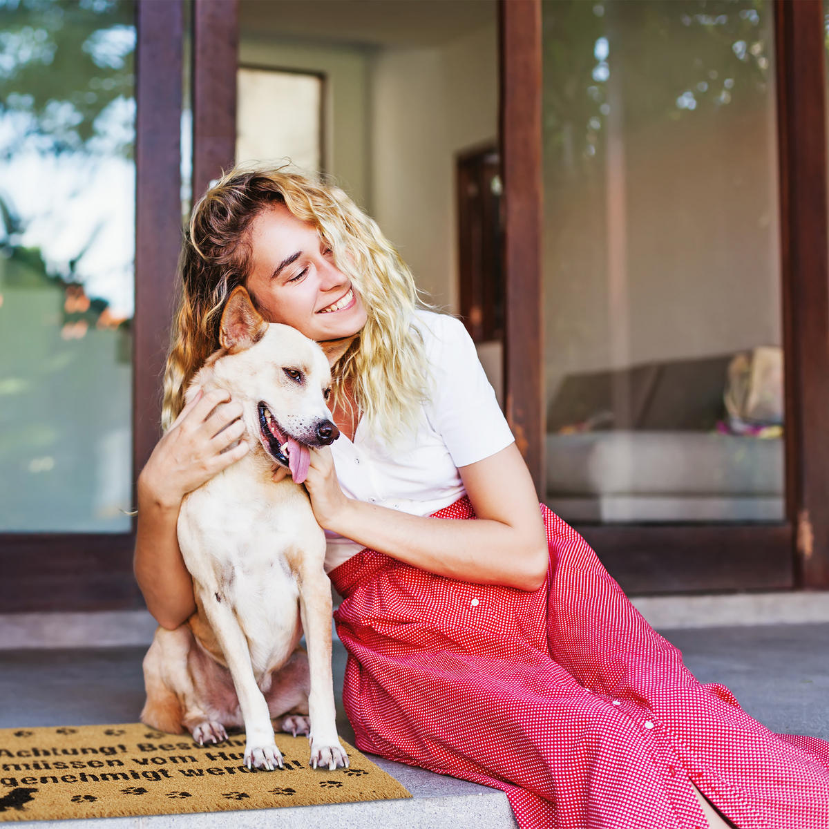 FUßMATTE - Hellbraun, Kunststoff/Textil (60/40cm) - Relaxdays