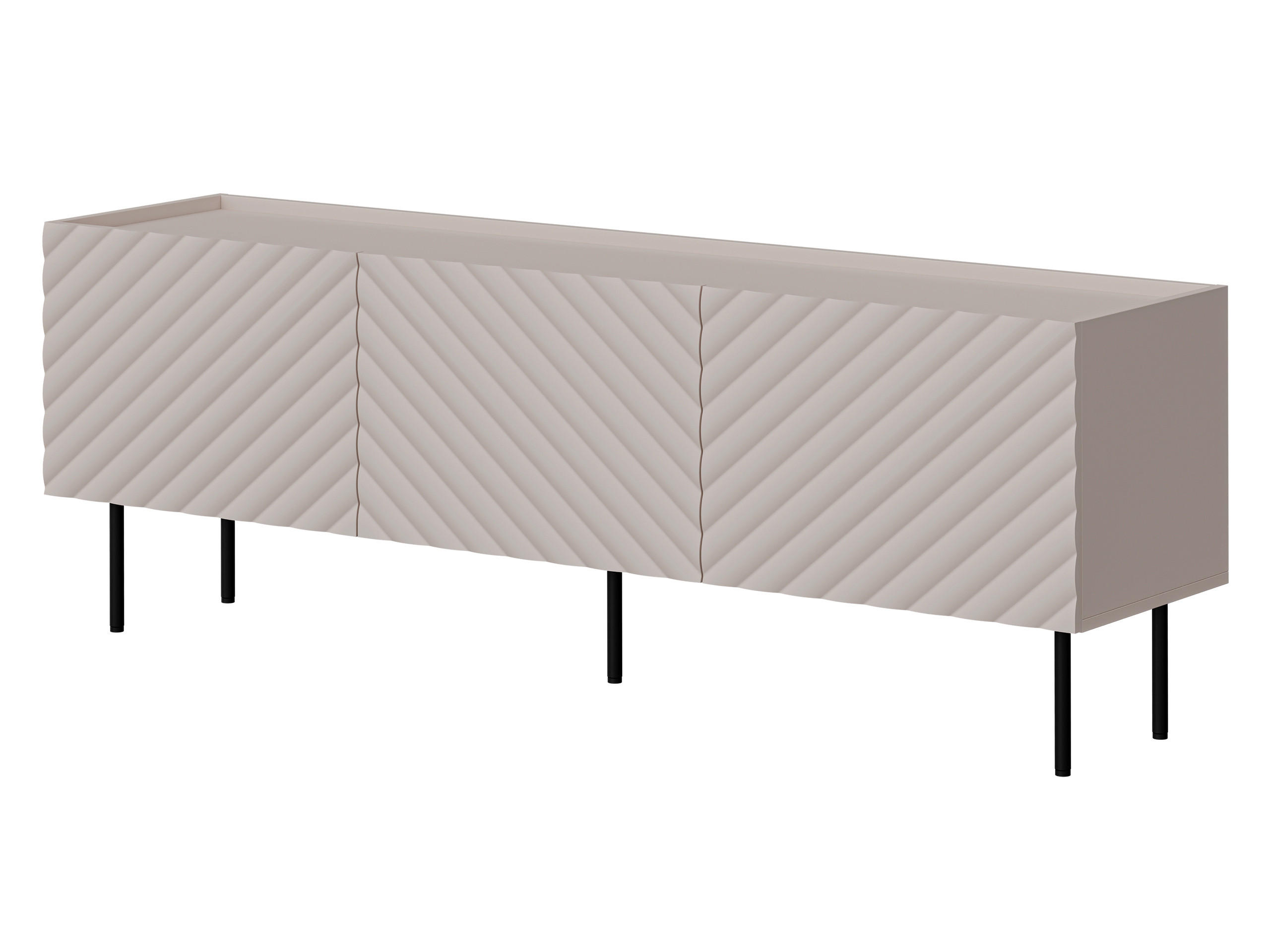 TV-LOWBOARD Lucca 165 3D - Kaschmir/Schwarz, Holz/Holzwerkstoff (166/59/40cm) - MIRJAN24