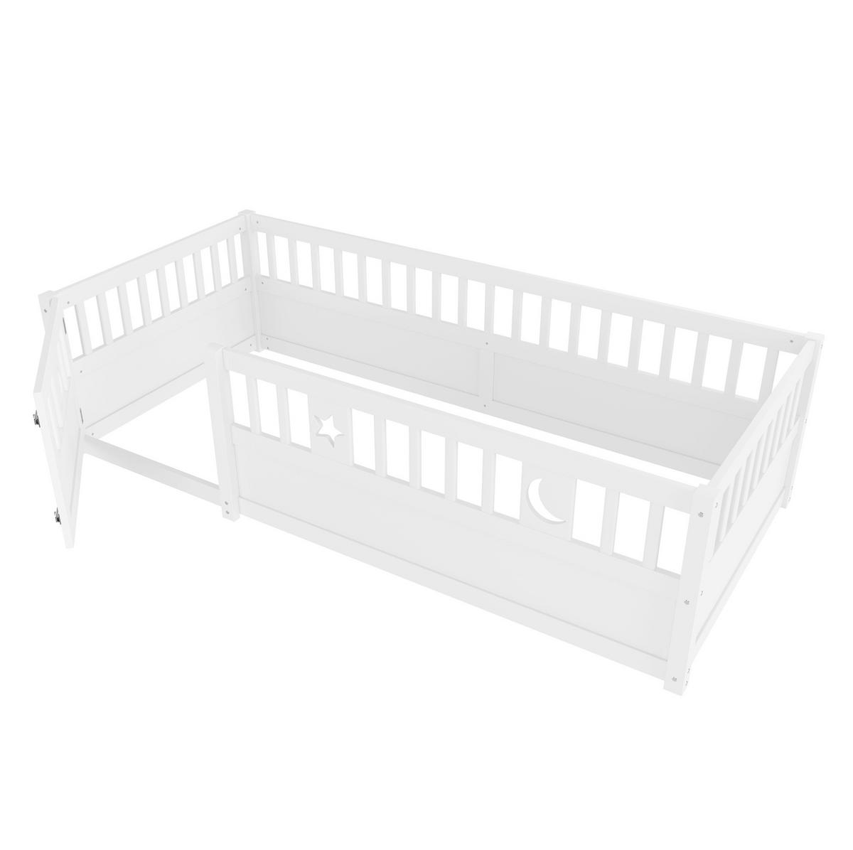 KINDERBETT 90/190 cm Weiß aus Kiefer mit Sicherheitsgitter - Weiß, Holz (90/190cm) - OKMYHOME