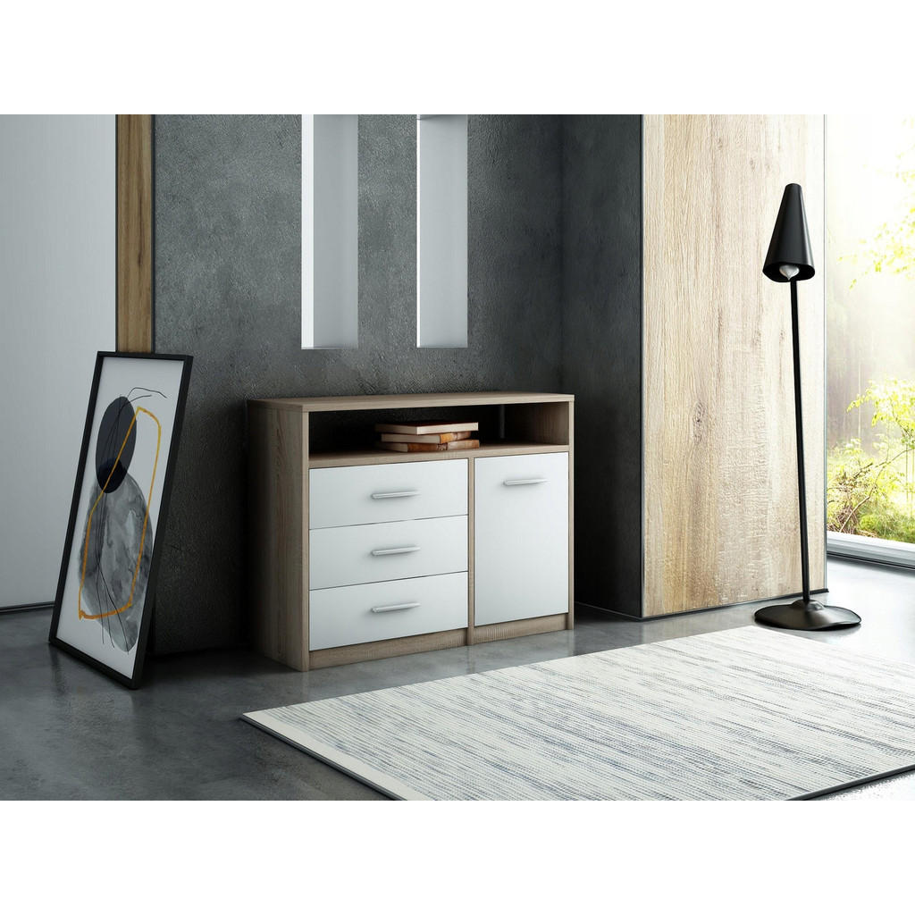 Thumbnail - Matkam Möbel Kommode, Sonoma Eiche, Holzwerkstoff, 98x75x35 cm, Wohnzimmer, Kommoden & Sideboards, Kommoden