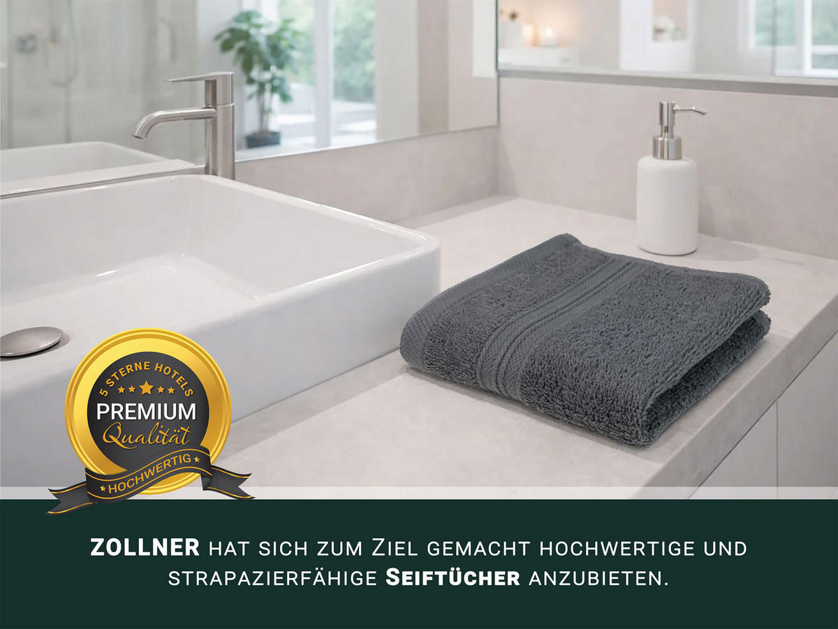 SEIFTÜCHER, 10er-Set, 30x30 cm, 100% Baumwolle - Anthrazit, Textil (30/30cm) - Zollner