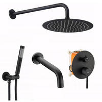 UNTERPUTZ Wannen/dusch-set Rea Lungo Black +box - Schwarz, Metall (16/9/38.5cm) - REA
