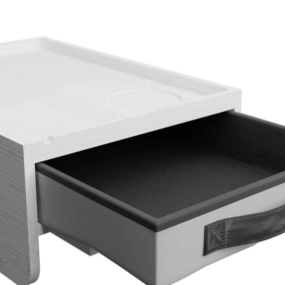 NACHTTISCH - Weiß, Holz/Textil (37/14/26.5cm) - Relaxdays