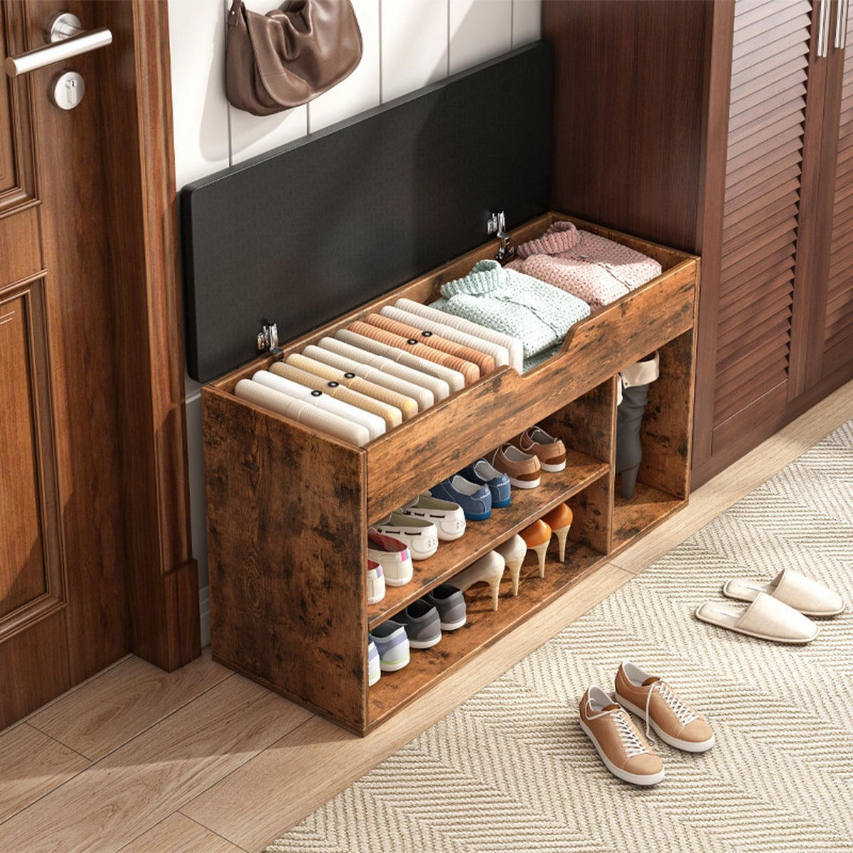SCHUHSCHRANK, 80/30/44 cm - Braun, Holzwerkstoff (80/44/30cm)