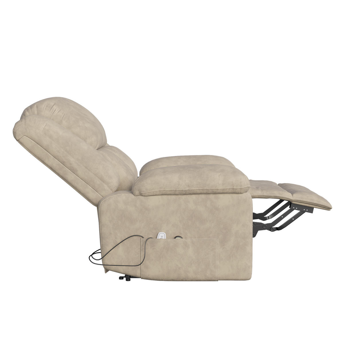 MASSAGESESSEL mit Relaxfunktion, 8 Massagepunkten & 2 Wärmepunkten, Stehhilfe, Fleece-Stoff in Braun - Braun, Textil (93/106/102cm) - BRILVERDE