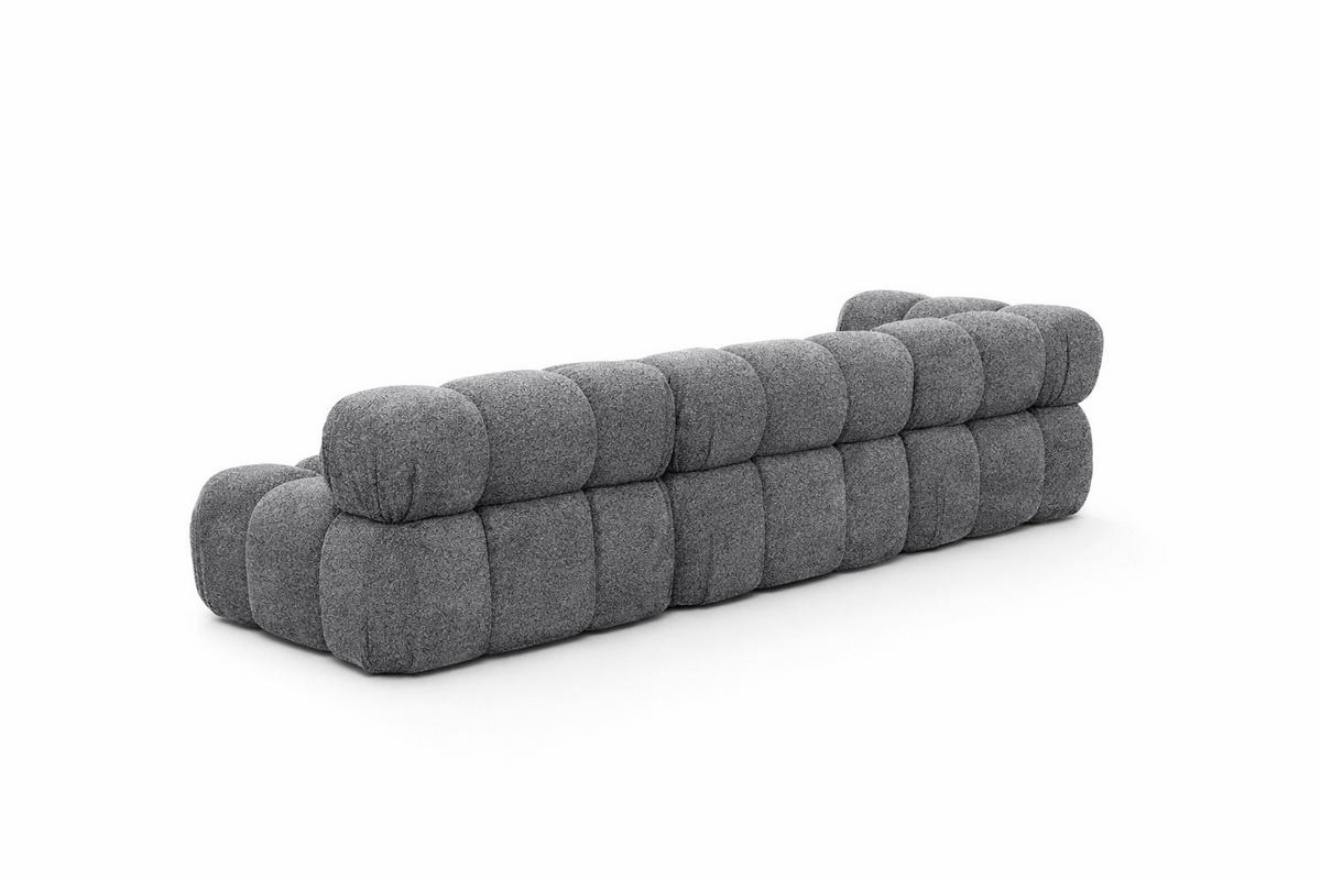 ECKSOFA L-Form Modulare, Bouclé-Stoff Abriamo, Dunkelgrau, Rechts, Selia - Dunkelgrau, Holz (285/160cm) - Kaiser Möbel