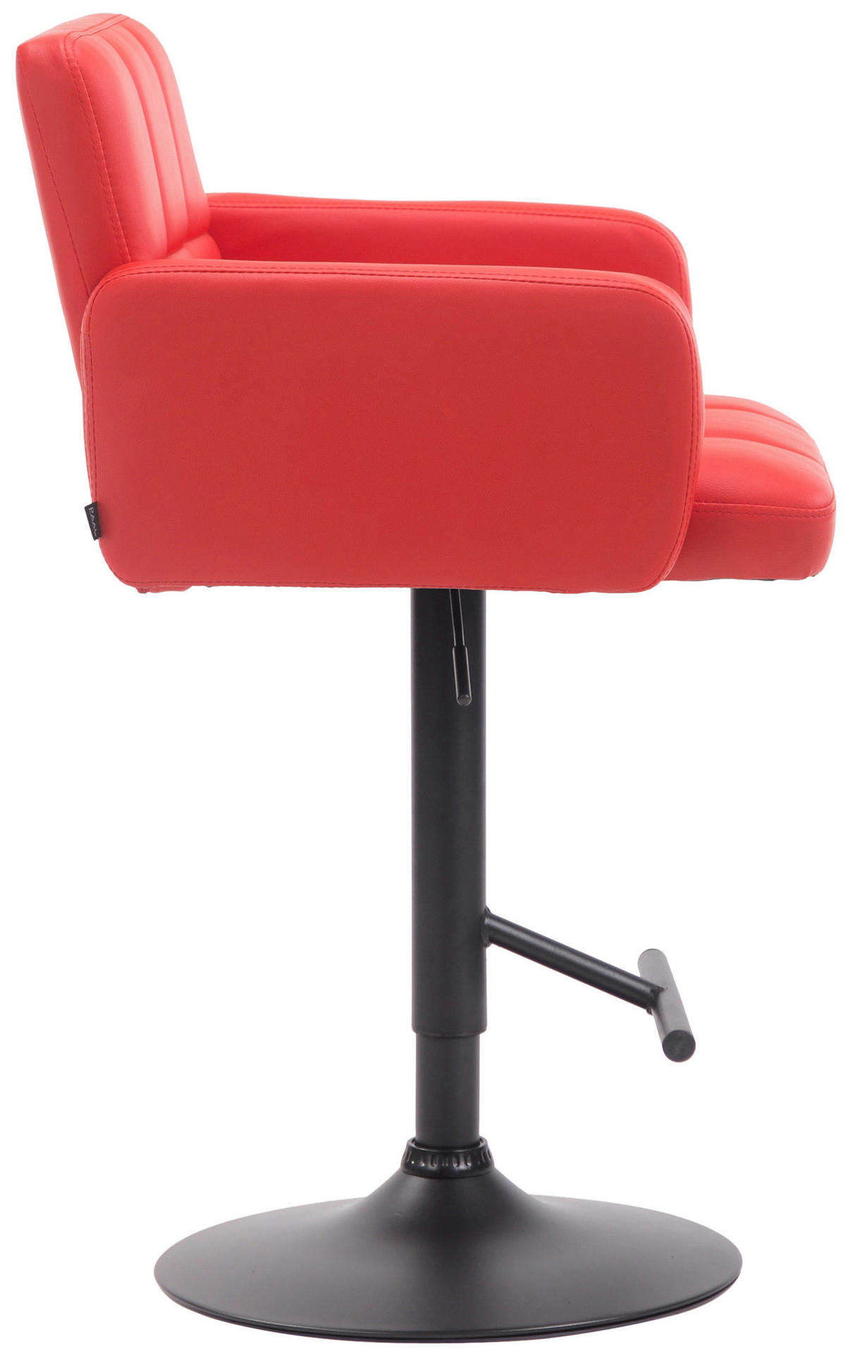 BARHOCKER Lausanne, Gestell schwarz, Kunstleder Rot - Rot/Schwarz, Kunststoff/Textil (60/100/56cm) - TPFLiving