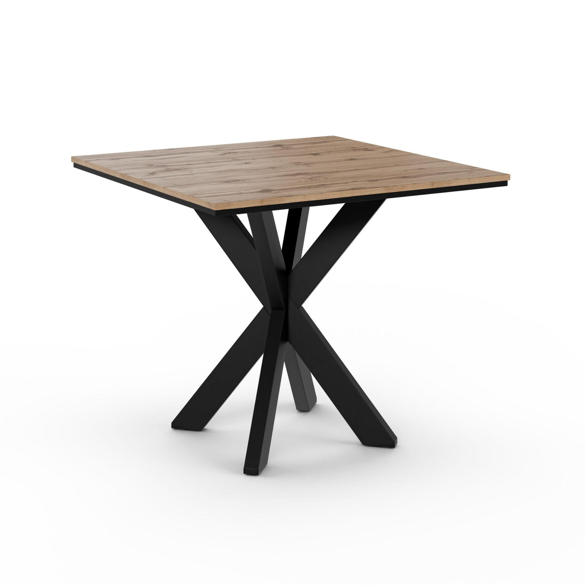 ESSTISCH Wotan Eiche Holzoptik 90x90 cm - Eiche Wotan/Schwarz, Holzwerkstoff (90/90/76.5cm) - PROSPERO