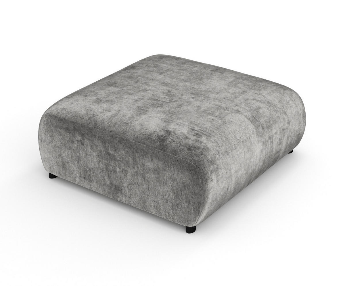 POUF L Zanzibar Grau Chenille - Schwarz/Grau, Holz/Holzwerkstoff (110/37/110cm) - Maison de Reve