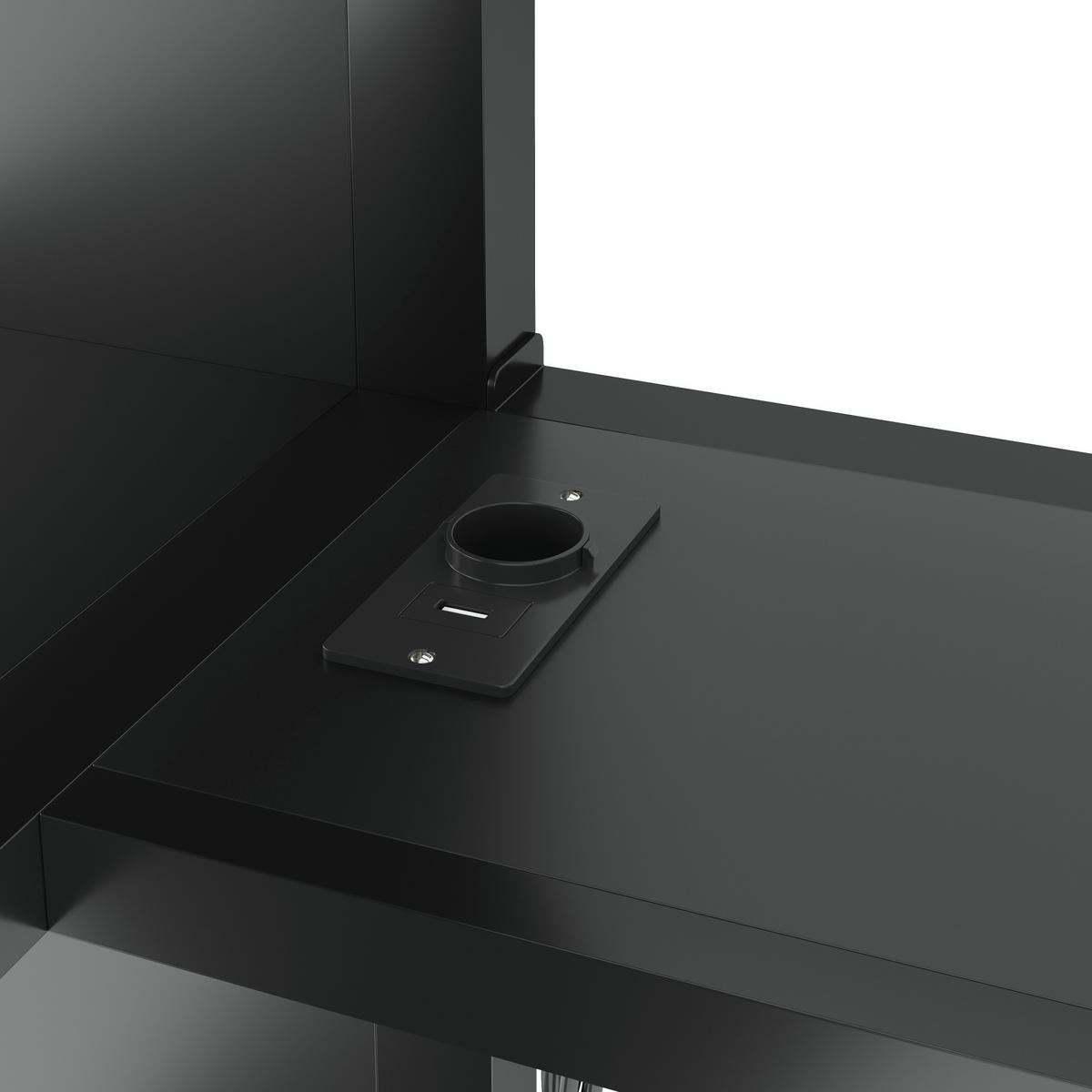 HOCHBETT 160/200 cm in Schwarz mit Schreibtisch, LED, Treppe und Kleiderschrank - Schwarz, Metall (160/200cm) - STILVORA