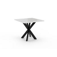 ESSTISCH 90 cm Weißen Marmor-Optik - Weiß Hochglanz, Metall (90/90/77cm) - Home Collective