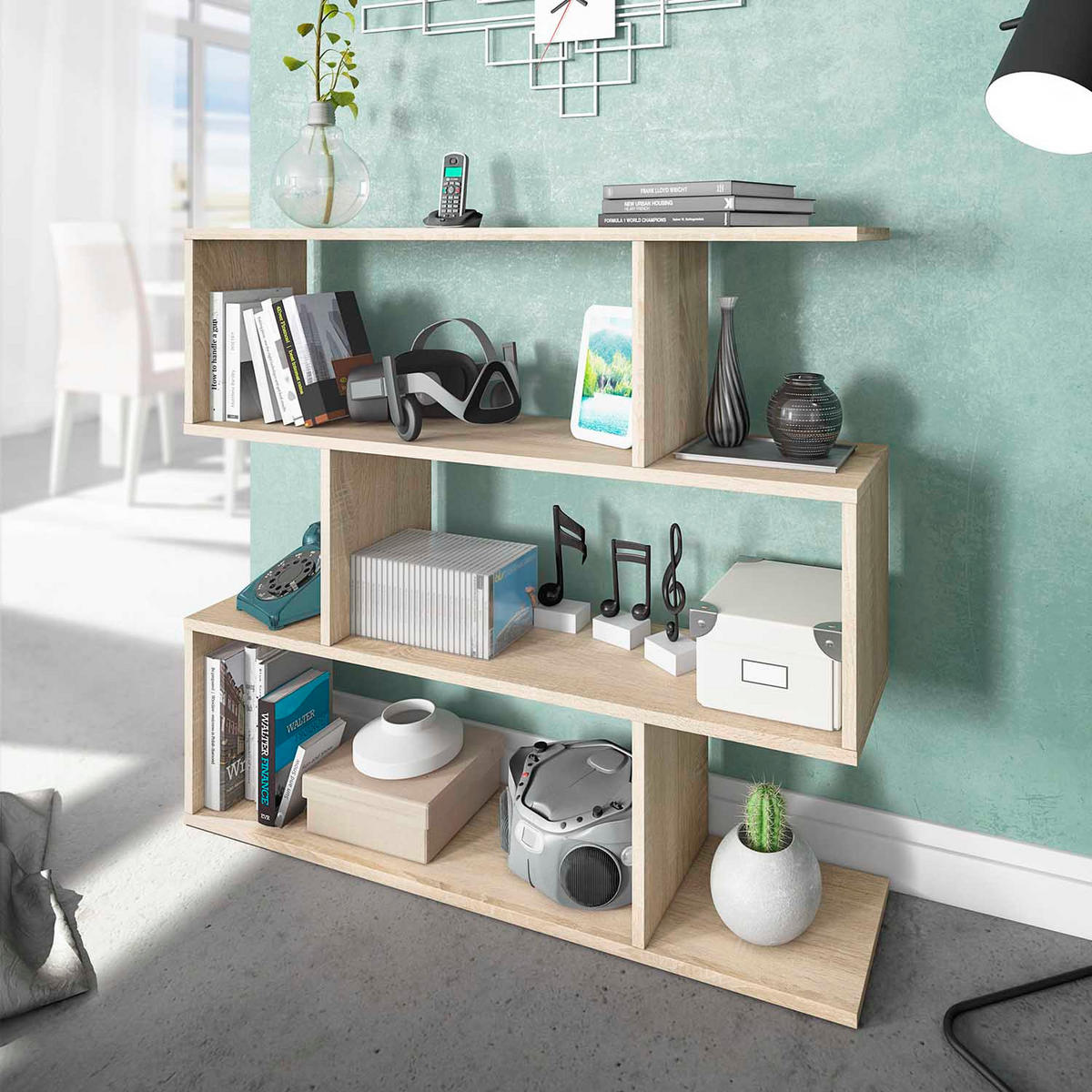 REGAL Bologna Eiche Farbe 6 Fächer - Honigeiche, Holzwerkstoff (110/97/25cm) - VS Venta-stock