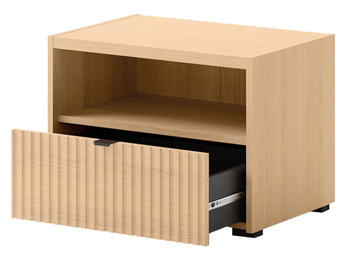 NACHTTISCH Cyliza 1SZ - Eichefarben/Graphitfarben, Holzwerkstoff/Kunststoff (59/44/40cm) - MIRJAN24