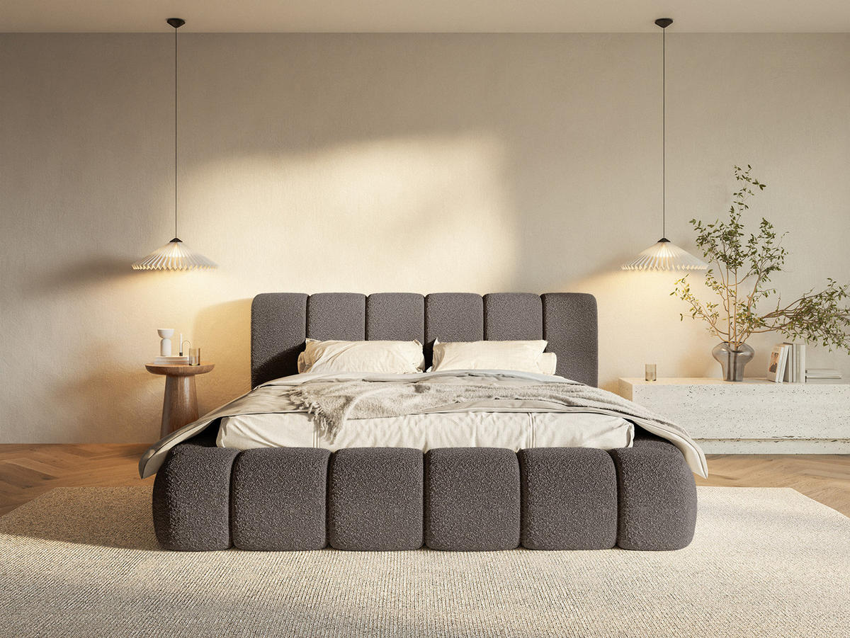 POLSTERBETT Goa 160x200 cm, Mokka - Mokka, Textil (160/200cm) - Fedve