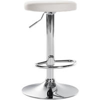 BARHOCKER Pontius Kunstleder chrom weiß - Chromfarben/Weiß, Kunststoff/Metall (38.5/81/38.5cm) - TPFLiving