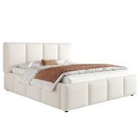 POLSTERBETT mit Lattenrost 160x200 cm Bouclé Beige - Beige, Holz (160/200cm) - Meubliv