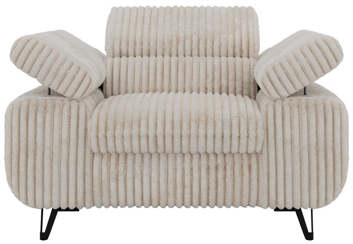 KŘESLO PETER 1 - Béžová Manšestr - černá/krémová, kov/textil (126/76/99cm) - MKS