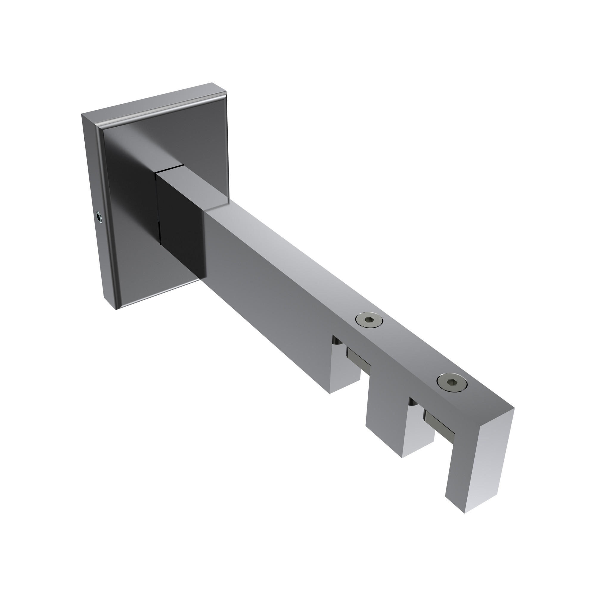 TRÄGER FÜR INNENLAUFSTANGEN 14x35 mm, Smartline 2-läufig lang, Chrom - Chromfarben, Metall (14.5/6.5/4.5cm) - INTERDECO