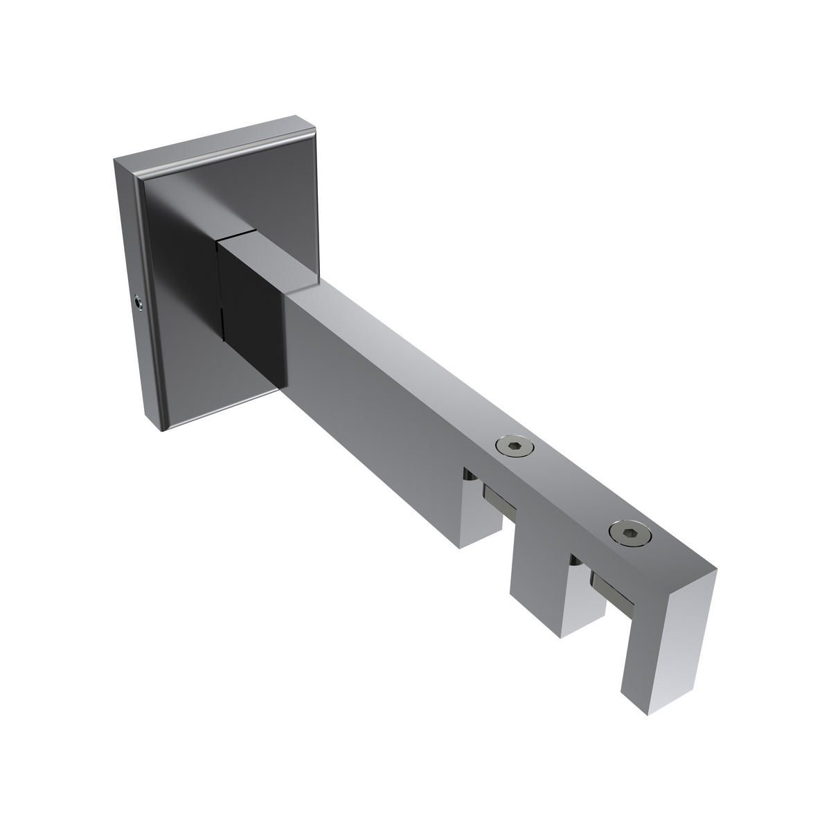 TRÄGER FÜR INNENLAUFSTANGEN 14x35 mm, Smartline 2-läufig lang, Chrom - Chromfarben, Metall (14.5/6.5/4.5cm) - INTERDECO