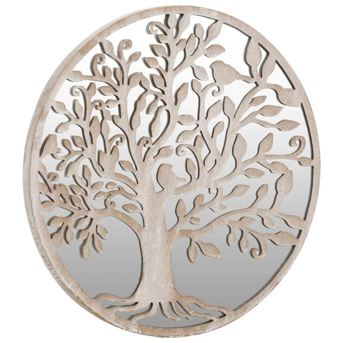 SPIEGEL Sandfarben 60x2,5 cm Eisen Rund für den - Creme, Metall (60/60/1cm) - furnicato