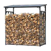 KAMINHOLZREGAL Außen Basic 185/70/185 cm Metall Anthrazit 2,3 m³ / 3,5 SRM - Anthrazit, Metall (185/185/70cm) - QUICK STAR