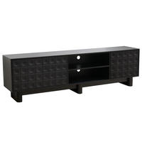 TV-SCHRANK, Schwarz - Schwarz, Holz (40/58/200cm) - Oviala