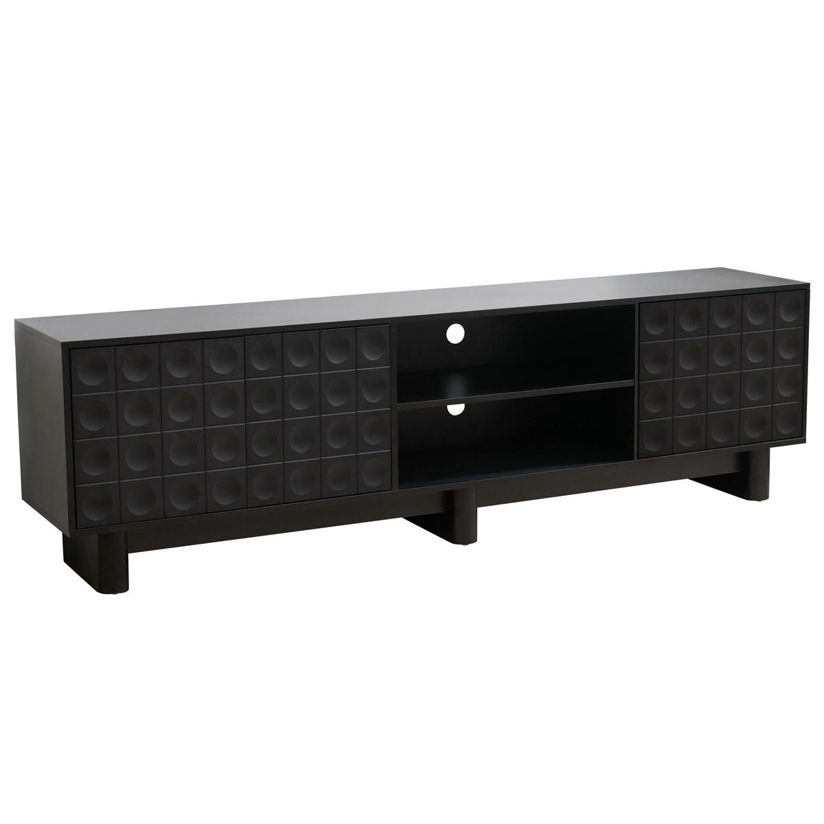 TV-SCHRANK, Schwarz - Schwarz, Holz (40/58/200cm) - Oviala