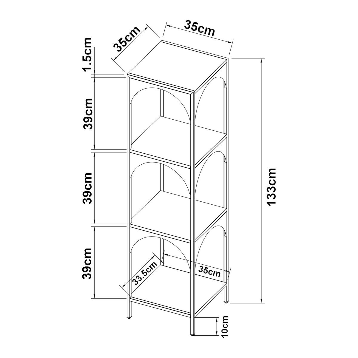 STANDREGAL Akaa - Schwarz, Metall (35/133/35cm) - [en.casa]
