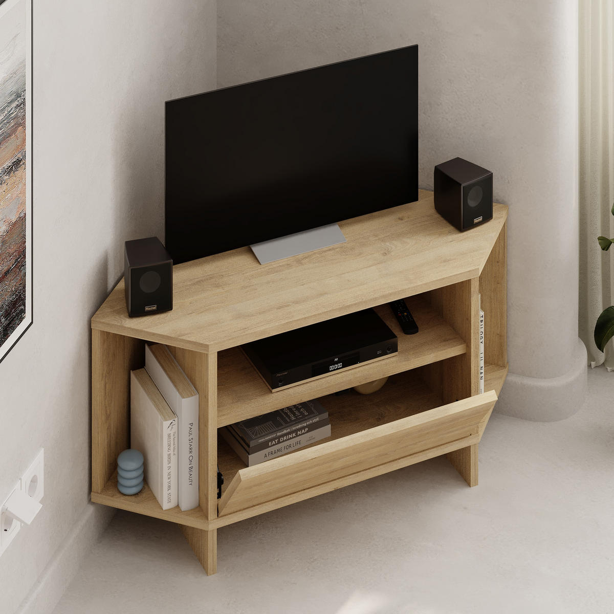 LOWBOARD Viva Eiche 96/45/35 cm - Naturfarben, Holzwerkstoff (95.7/45.3/35.4cm) - Decortie