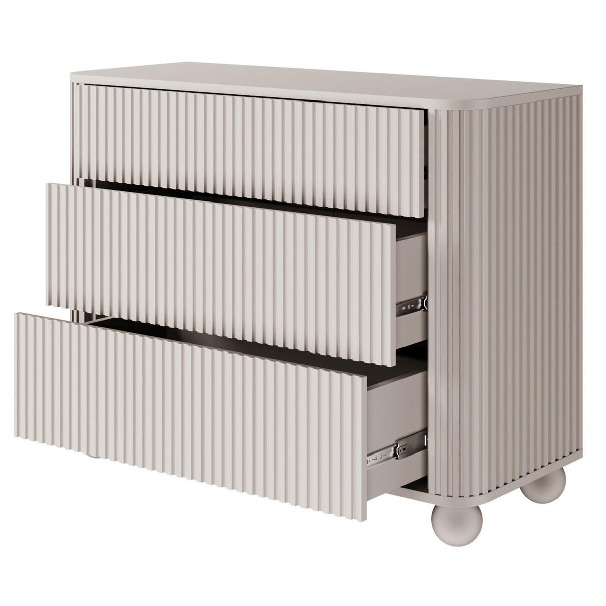 KOMMODE Arvello Greige 93 cm - Taupe, Holz/Holzwerkstoff (93.2/83.8/38cm) - Selsey