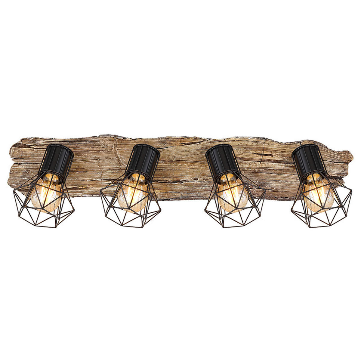 LED DECKENLEUCHTE Metall Holzoptik Braun - Braun, Metall (78/15/24cm) - Globo Lighting