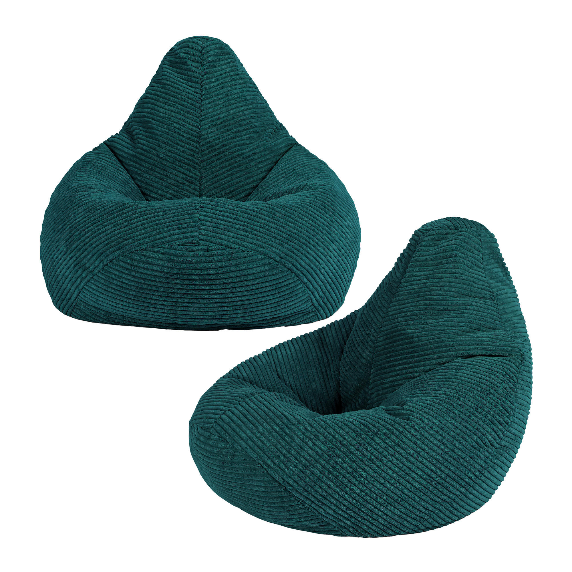 SITZSACK für Kinder Sessel aus Cord 2-tlg. - Grün, Textil (69/59/65cm) - icon