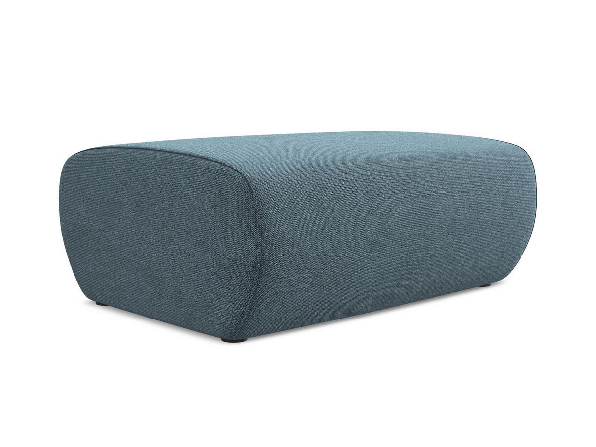 POUF Strukturstoff Stoff Blau - Blau/Schwarz, Kunststoff/Textil (102/40/62cm) - Makamii