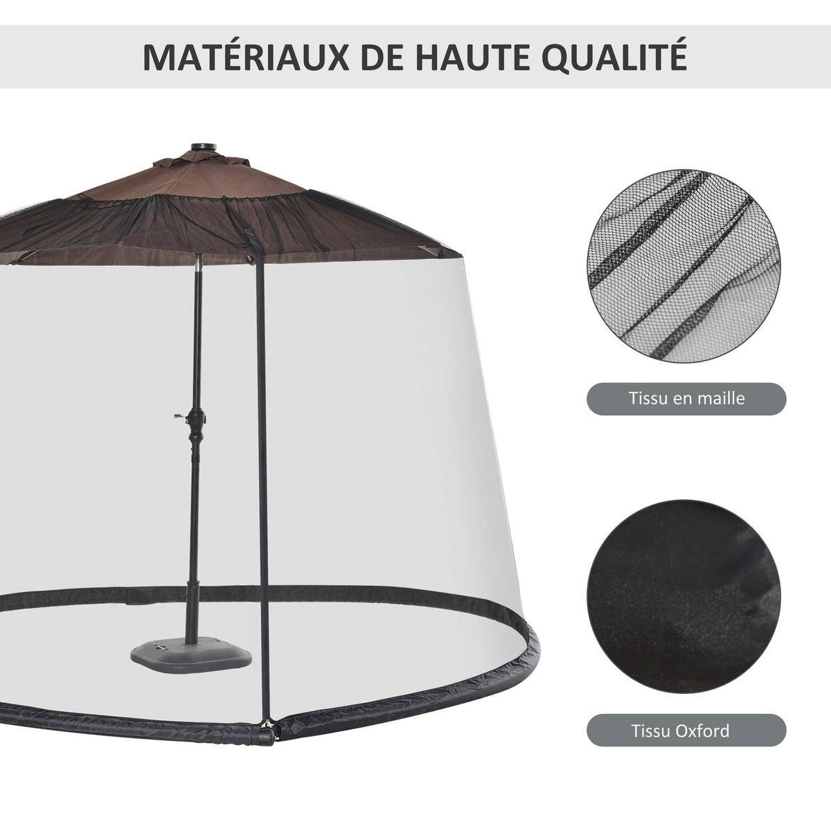 SONNENSCHIRMBEZUG DE-11634 3 m mit Reißverschluss Schwarz - Schwarz, Textil (300/300cm) - ComfortXL