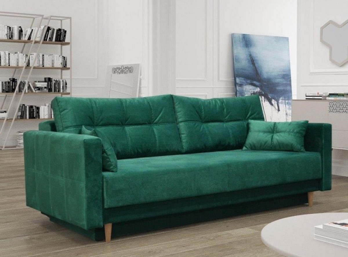 SOFA Flaschengrün LEMA Ausziehbar - Grün, Textil (216/85/91cm) - Sepro Meble