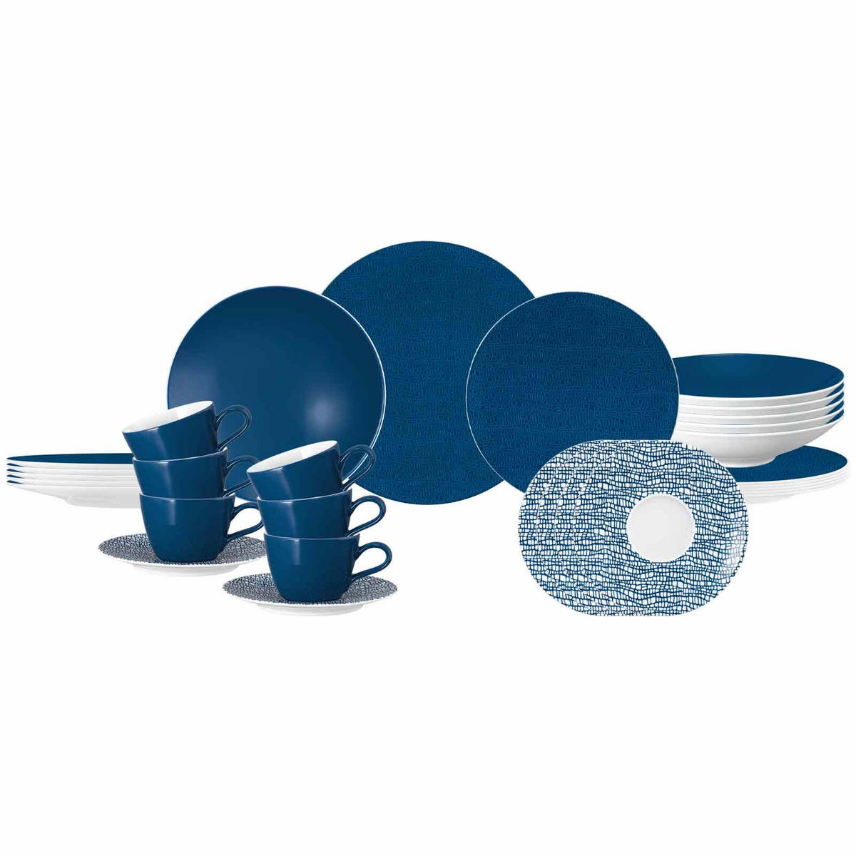 KOMBISERVICE Life Fashion Classic Blue 30er Set - Blau, Keramik (1/1/1cm) - Seltmann Weiden