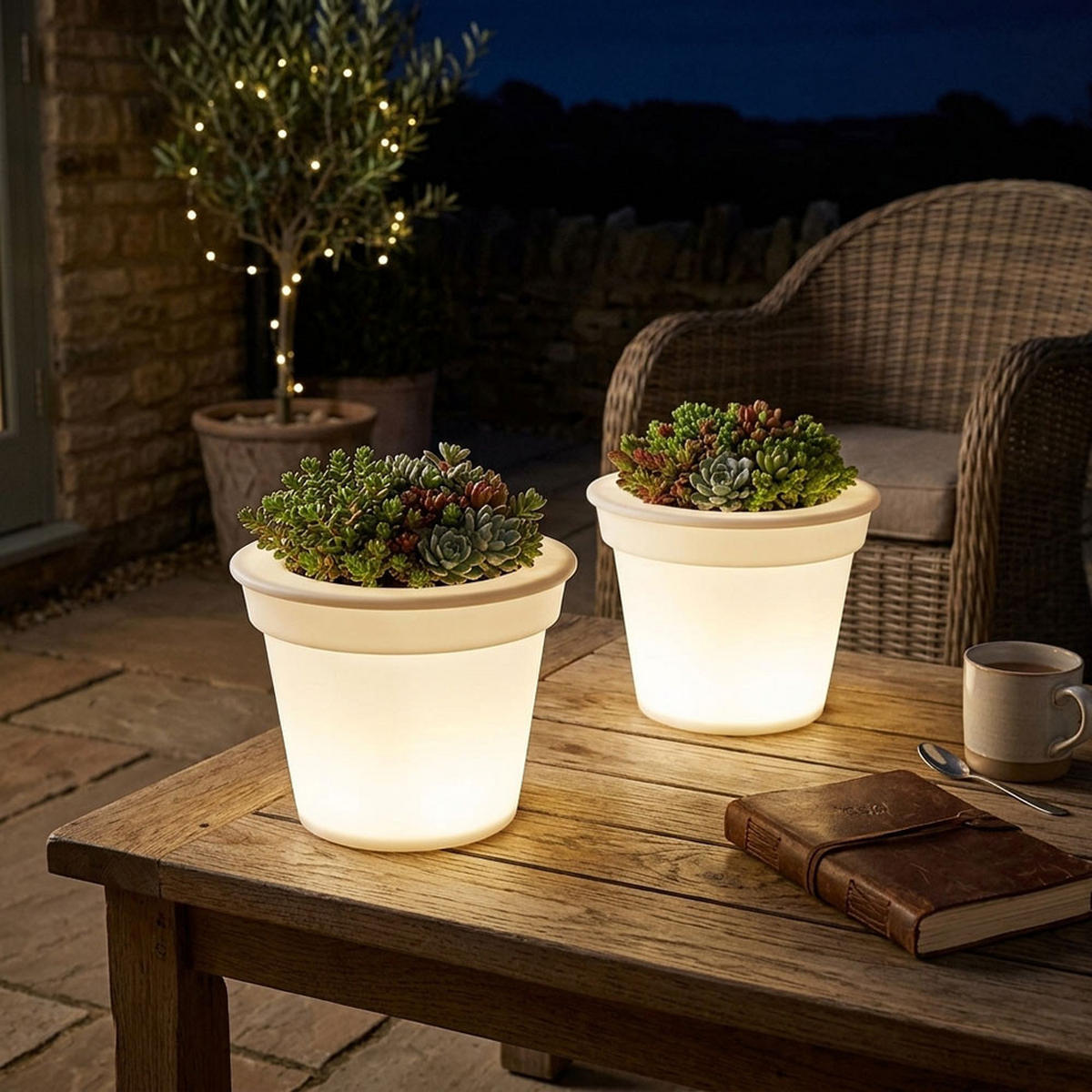 LED AUSSENLEUCHTE Solarleuchte Weiß satiniert 3er Set - Weiß, Kunststoff (17/17/19cm)