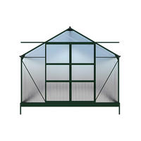 SELBSTTRAGENDES Gewächshaus - 303 cm x 543 cm - Plastik - Tannengrün IXORA - Waldgrün, Kunststoff (303/157/543cm) - Vente-Unique