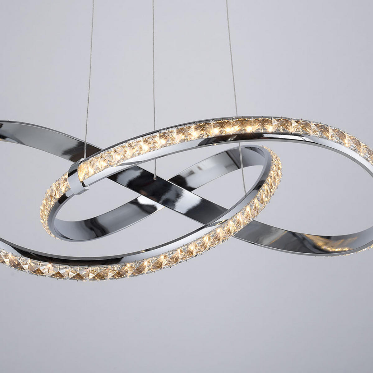 LED HÄNGELEUCHTE Metall Chrom Silber - Silberfarben, Metall (57/57/120cm)