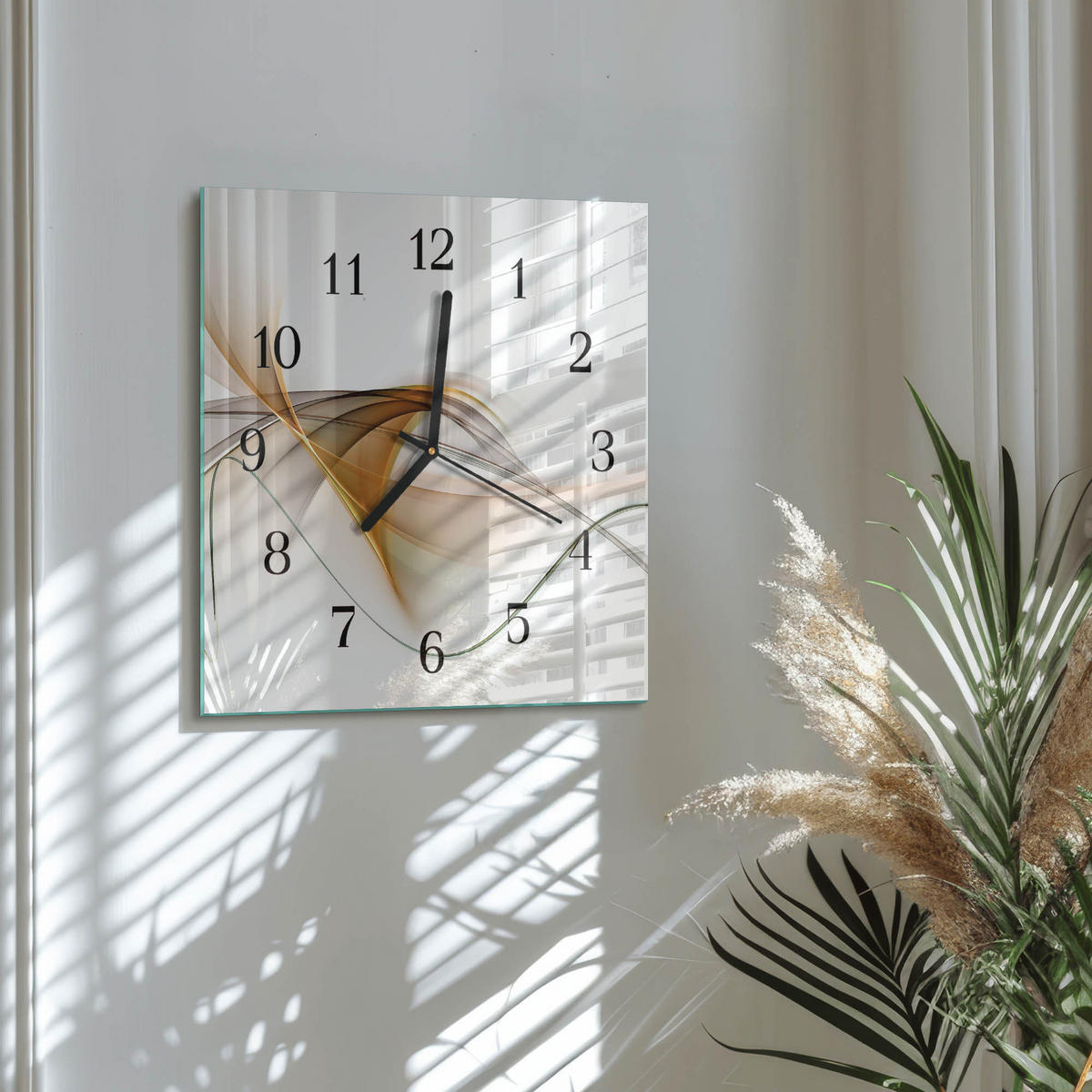 WANDUHR 30x30 cm - Abstraktion - Multicolor, Glas (30/30/0.4cm) - TULUP