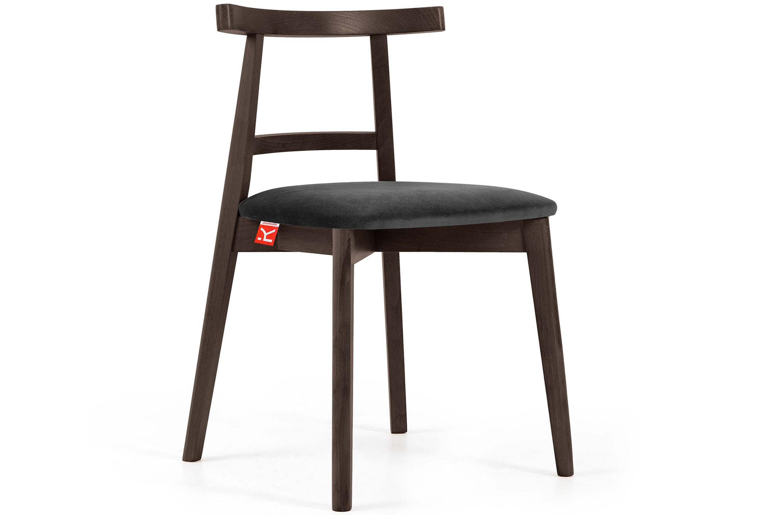ESSTISCHSTÜHLE LILIO 2 St Vintage, Graphit / dunkelbraun - Dunkelgrau/Dunkelbraun, Holz/Textil (47/76/45cm) - KONSIMO®