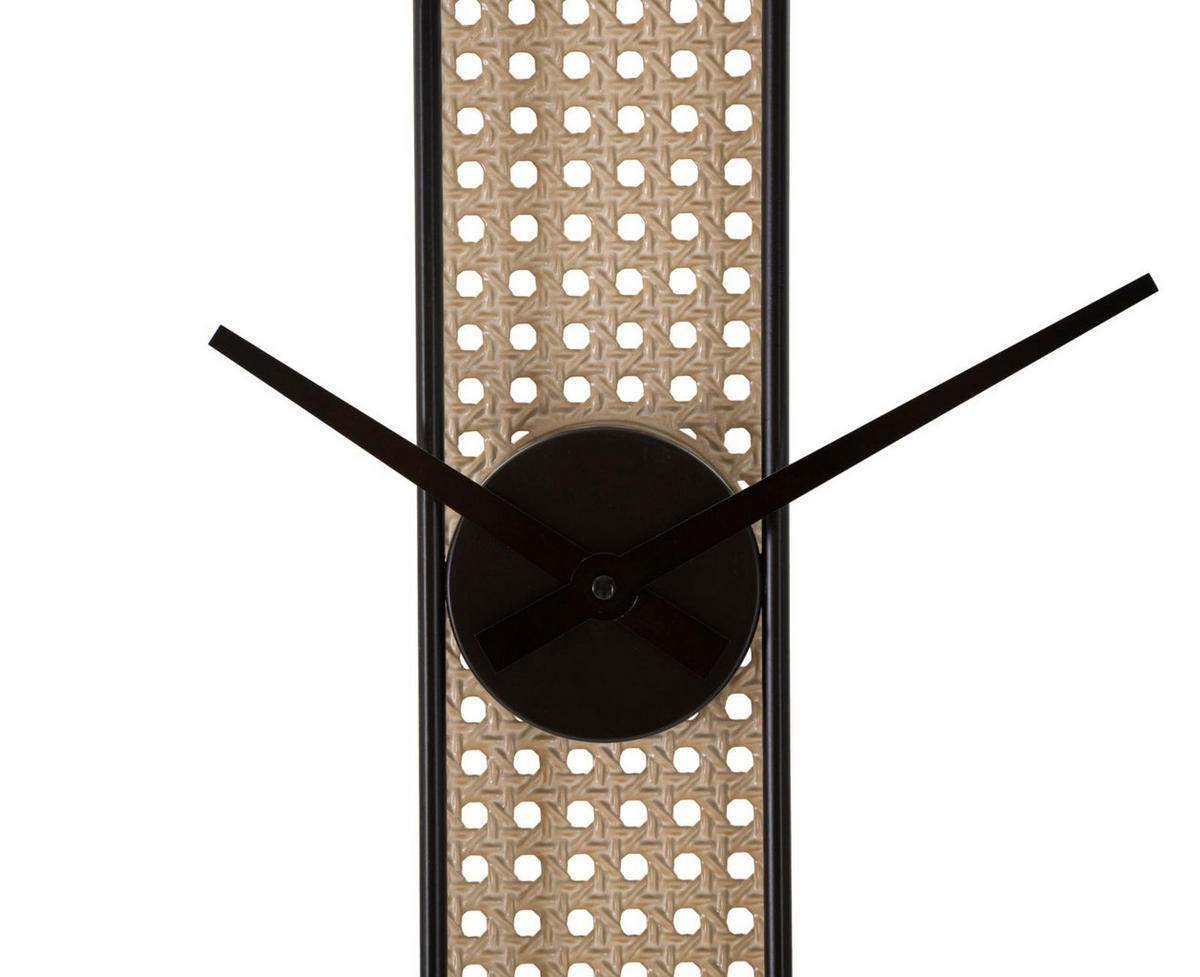 WANDUHR Ribby, schwarz und cremefarben, Eisen, 60 x 5 x 60 cm - Creme/Schwarz, Metall (60/60/5cm) - Mauro Ferretti