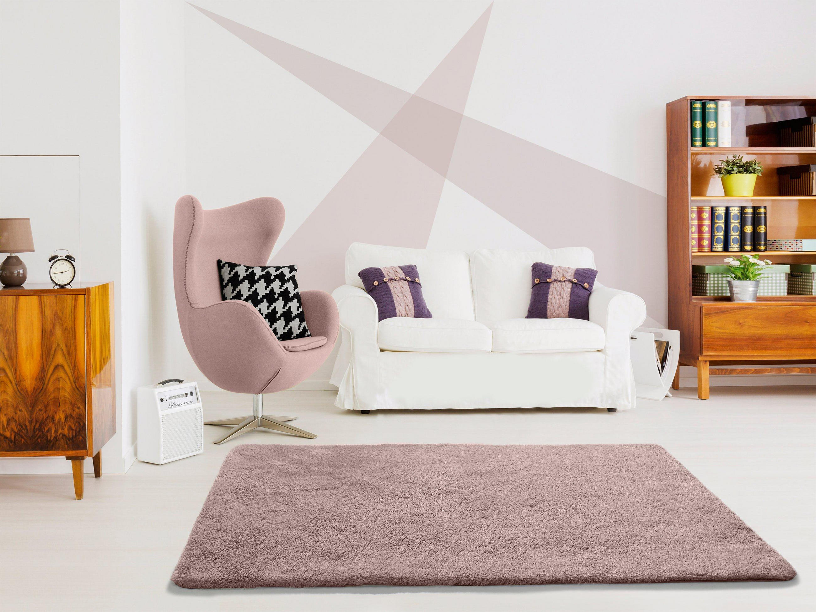 Thumbnail - Atticgo Hochflorteppich, Hellrosa, Textil, Uni, Rechteckig, 200x290 cm, Oeko-Tex® Standard 100, in verschiedenen Größen ...