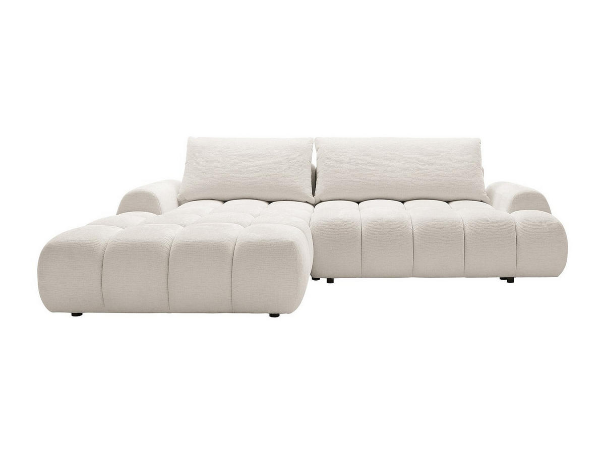 ECKSOFA mit Schlaffunktion - Ecke links - Chenille - Beige - FARNETA - Beige, Textil (280/177cm) - Vente-Unique