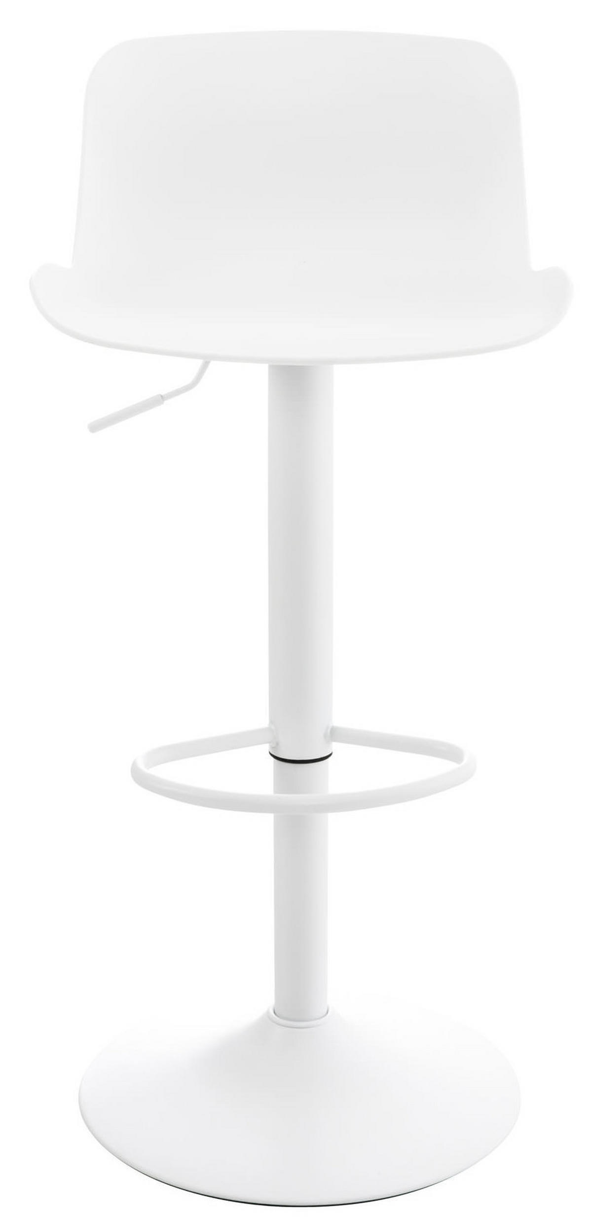 BARHOCKER 4er Set Kunststoff weiß - Weiß, Kunststoff/Metall (44/81/44cm) - CLP